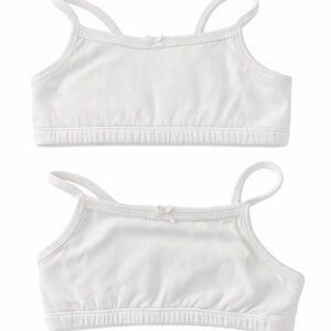 White Hanna Andersson Bralette in Organic Cotton with Stretch (2) Sz L & XL